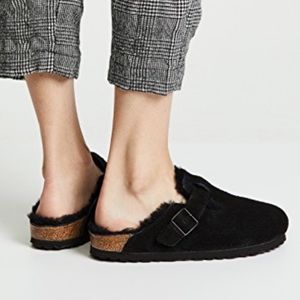 birkenstock clogs with fur